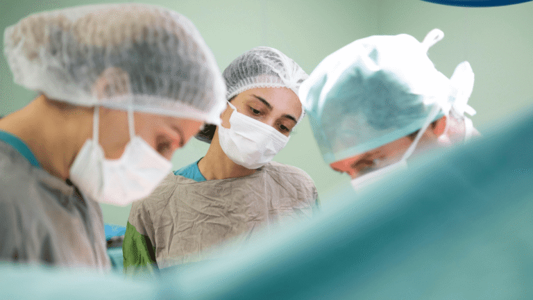 Doctor in operating room in Spain before minimally invasive colorectal surgery