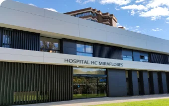 Exterior of Ribera HCMiraflores Hospital in Zaragoza, Spain